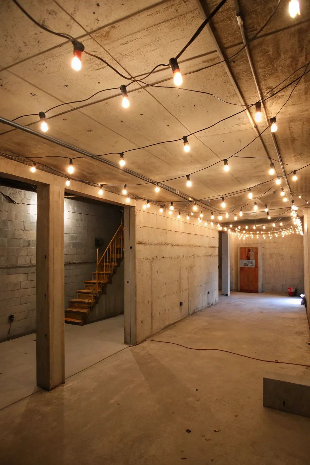 Commercial basement lighting wiring