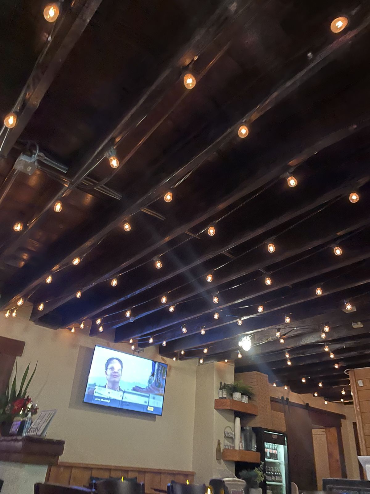 Restaurant feature string-light install
